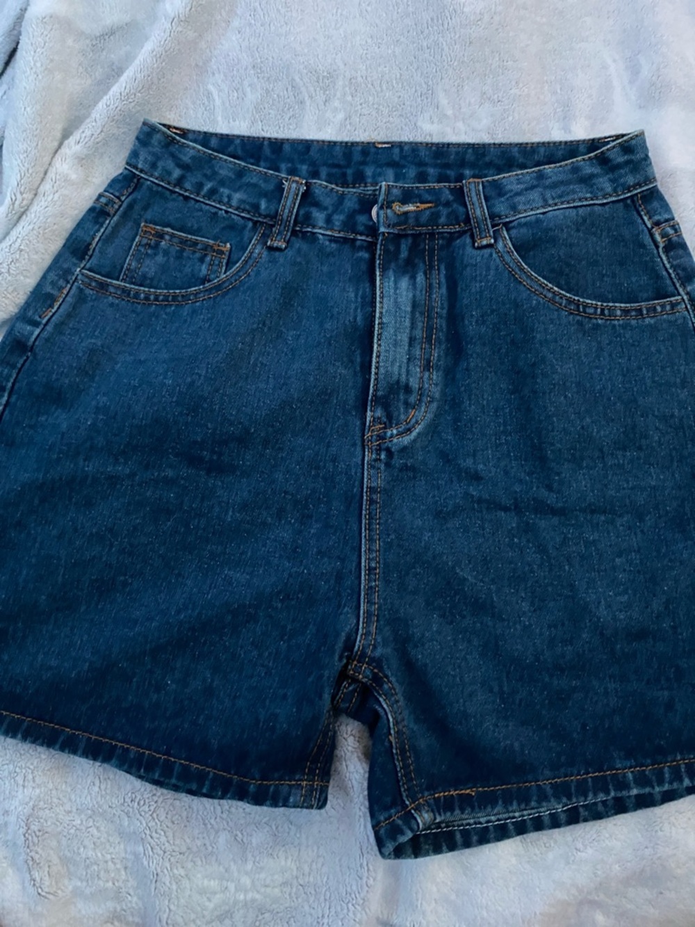 SHEIN Dark Blue High-Rise Denim Shorts